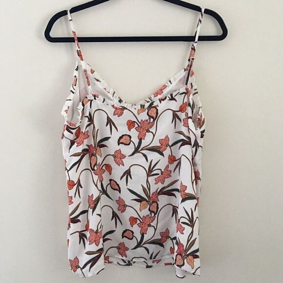LOFT white & floral tank top | NWT | Size M - Picture 3 of 9